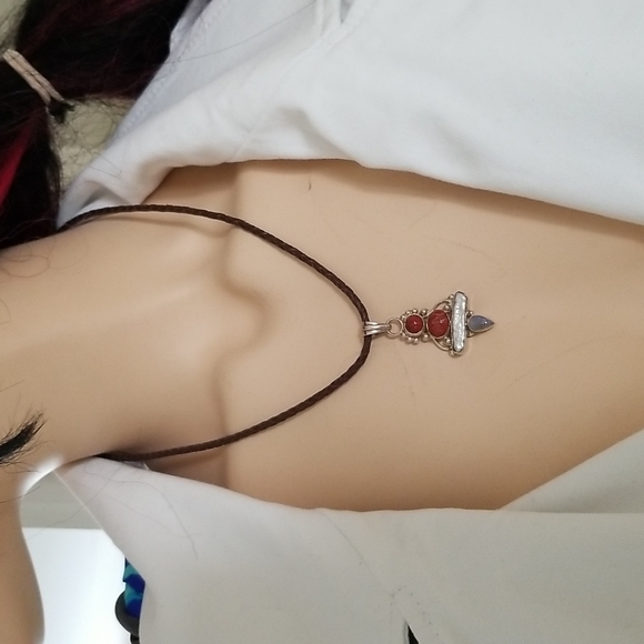 Pendant Semi Precious stones with pearl - Picture 3 of 6